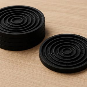 Non Slip Silicone Coaster Set With Deep Grooves For Drip Proof Desk And Easy Clean Protection